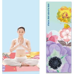 Home Yoga Handdoek Draagbare Antislip Yoga Deken  Kleur: Bloem Klein + Siliconen