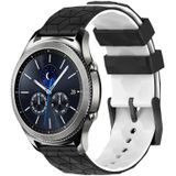 For Samsung Gear S3 Classic 22mm Football Pattern Two-Color Silicone Watch Band(Black+White)