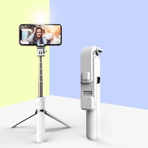 L03S Bluetooth Fill Light Tripod Integrated Selfie Stick (White)