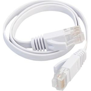 0.5m CAT6 ultra-dunne platte Ethernet netwerk LAN kabel  Patch leiden RJ45 (wit)