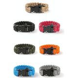 4 stks negen-core reflecterende paraplu touw geweven armband Survival fluitje noodparaplu touw polsbandje