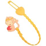 M010087 4 STUKS Siliconen Baby Teether Anti-Dropping Chain Kinderen Fopspeen Anti-Dropping Strap (Geel)