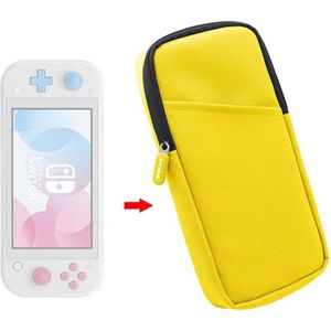 Mini host opbergdoos rits bescherming nylon zachte doek zak voor switch Lite (geel)