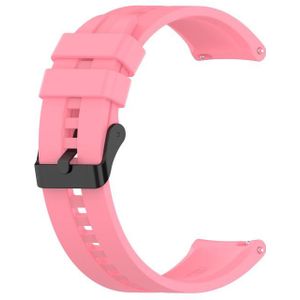 Voor Huawei Watch GT 2 Pro Siliconen vervangende band horlogeband met zwarte stalen gesp (roze)