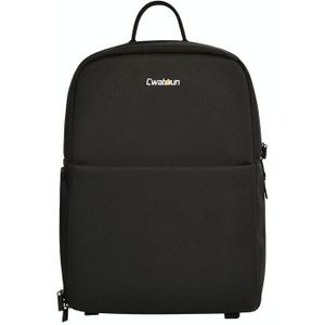 CADeN Camera Layered Laptop Backpacks Large Capacity Shockproof Bags  Size: 37 x 17 x 30cm (Black)