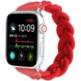 Elastische geweven horlogeband voor Apple Watch Series 6 & SE & 5 & 4 40mm / 3 & 2 & 1 38mm  Lengte:120mm(Rood)