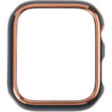 Dual-Color Electroplating PC Beschermende horloge Case voor Apple Watch Series 3 & 2 & 1 42mm (Rose Gold Edge + Groene Achtergrond)