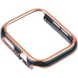 Dual-Color Electroplating PC Beschermende horloge Case voor Apple Watch Series 3 & 2 & 1 42mm (Rose Gold Edge + Groene Achtergrond)