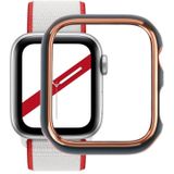 Dual-Color Electroplating PC Beschermende horloge Case voor Apple Watch Series 3 & 2 & 1 42mm (Rose Gold Edge + Groene Achtergrond)