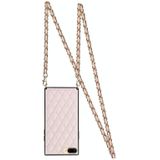 Elegant Rhombic Pattern Microfiber Leather + TPU Shockproof Case met Crossbody Strap-ketting voor iPhone 8 Plus / 7 Plus