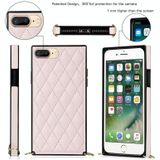 Elegant Rhombic Pattern Microfiber Leather + TPU Shockproof Case met Crossbody Strap-ketting voor iPhone 8 Plus / 7 Plus