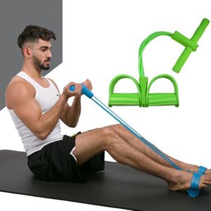 3 STUKS Multifunctionele Vier-Tube Pedaal Trekker Pedaal Elastische Touw Sit-Ups Aid Abdomen Fitness Equipment (Groen)