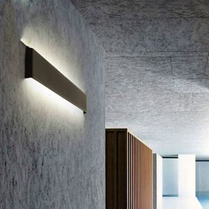 Moderne minimalistische woonkamer hal trap schans LED muur lamp creatieve decoratie verlichting  lampenkap kleur: zwart-15cm 6W (wit licht)