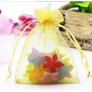 100 stuks organza geschenk zakken sieraden verpakking tas bruiloft feestdecoratie  grootte: 7x9cm (D4 goud)