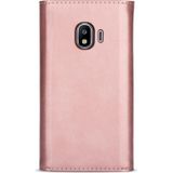 Voor Samsung Galaxy J4 (2018) Skin Feel Zipper Horizontale Flip Lederen case met Holder & Card Slots & Photo Frame & Lanyard & Long Rope (Rose Gold)