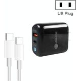 PD04 Type-C + USB-oplader voor mobiele telefoons met Type-C naar Type-C-kabel  US-stekker