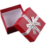 10 STUKS Bowknot Sieraden Gift Box Vierkante Sieraden Papier Verpakking Doos  Specificatie: 8x8x3.5cm (Rood)