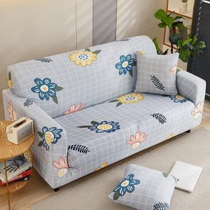 Dubbele stoel vier seizoenen volledige dekking elastische antislip sofa cover (zonnebloem bloeit)