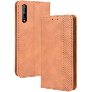 Voor Huawei P Smart S/Y8p/Enjoy 10S Magnetic Buckle Retro Crazy Horse Texture Horizontale Flip Leather Case  met Holder & Card Slots & Photo Frame(Brown)