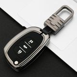Auto Lichtgevende All-inclusive Zink Alloy Key Beschermhoes Key Shell voor Hyundai D Style Vouwen 3-knop (Gun Metal)