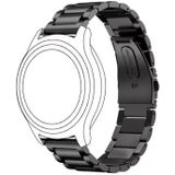 22mm Voor Huawei Watch GT2e GT2 46mm Drie platte gesp roestvrijstalen bandjes (zwart)