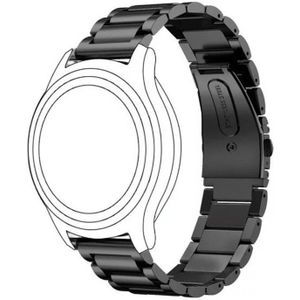 22mm Voor Huawei Watch GT2e GT2 46mm Drie platte gesp roestvrijstalen bandjes (zwart)