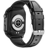 TK12 1 96 inch IP67 waterdichte lederen band smartwatch ondersteunt ECG / zorg voor gezinnen op afstand / Bluetooth-oproep / bewaking van lichaamstemperatuur