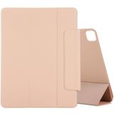 Voor iPad Pro 12 9 inch (2020) horizontale flip ultra-dunne dubbelzijdige clip actieve gesp magnetische gesp lederen behuizing met drie-vouwen houder & slaap / Wake-up Functie(Gold)