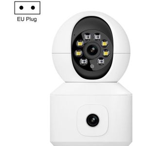 ESCAM QF010 2x2MP Dual Lens Dual Screen Surveillance WiFi Camera Ondersteuning Tweeweg Spraak- en bewegingsdetectie (EU-stekker)