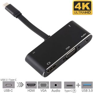 V126 UCB-C/type-C male naar PD + HDMI + VGA + audio + USB 3 0 Female 5 in 1 Converter