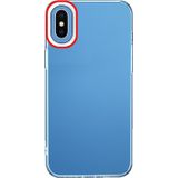 Transparante siliconencase voor iPhone XS MAX (rood en wit)