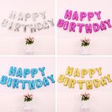 2 stks 16 inch Happy Birthday Brief Aluminium Film Ballon Verjaardag Partij Decoratie Specificatie: (Klassiek zilver)