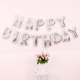 2 stks 16 inch Happy Birthday Brief Aluminium Film Ballon Verjaardag Partij Decoratie Specificatie: (Klassiek zilver)