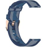 20mm Stripe Weave Nylon Polsband horlogeband voor Galaxy Watch 42mm  Galaxy Active / Active 2  Gear Sport  S2 Classic (Blauw)