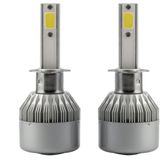 2 PC's C9 H1 18W 1800LM 6000K waterdicht IP68 auto Auto LED koplamp met 2 COB LED-lampen  DC 9-36V(White Light)