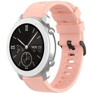 Voor Amazfit GTR Siliconen Smart Watch Vervanging Strap Polsband  Maat:22mm (Lichtroze)