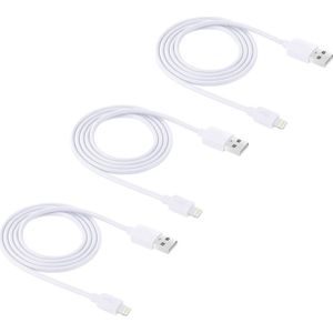 3 PCS HAWEEL 1m hoge snelheid 8-pins naar USB Sync en opladen kabelkit  voor iPhone X / iPhone 8 & 8 Plus / iPhone 7 & 7 Plus / iPhone 6 & 6s & 6 & 6s Plus / iPad(White)