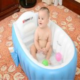 2 stuks baby bad tub Kids badkuip draagbare opblaasbare cartoon verdikking Washbowl pasgeborenen houden warm zwembad (blauw)