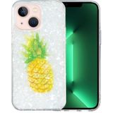 Voor iPhone 15 Plus IMD Shell Patroon TPU Telefoonhoesje (Ananas)