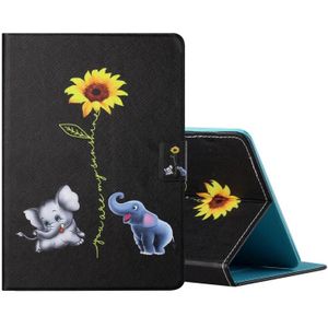 Voor 10 inch Tablet PC Universal Colored Drawing Horizontale Flip Lederen Case met Holder & Card Slots (Elephant)
