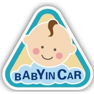 10 stuks er is een baby in de auto stickers waarschuwingsstickers stijl: CT223o driehoek jongen zelfklevende stickers