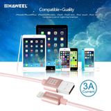 HAWEEL 1m Nylon geweven metaal hoofd 3A 8 Pin op USB 2.0 Sync opladen datakabel  voor iPhone X / iPhone 8 & 8 Plus / iPhone 7 & 7 Plus / iPhone 6 & 6s & 6 & 6s Plus / iPad (Rose goud)