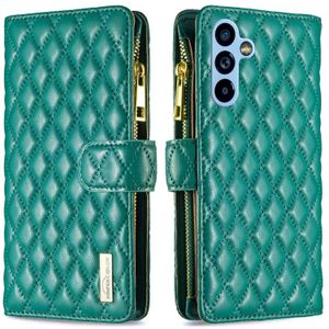 Voor Samsung Galaxy A54 5G Diamond Lattice Rits Portemonnee Lederen Flip Telefoon Case (Groen)