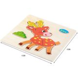 10 stks Kinderen Educatief Speelgoed Houten Cartoon Jigsaw Puzzle (Trein)