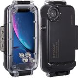 PULUZ 40m/130ft Waterproof Diving Housing Photo Video Taking Underwater Cover Case for iPhone XR(Black)