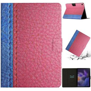 Voor Samsung Galaxy Tab A8 Stiksels Effen Kleur Smart Leather Tablet Case (Rose Red)