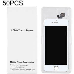 50 PCS LCD-scherm en Digitizer witte kartonnen doos verpakking voor iPhone 5