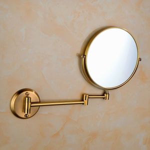 Wandmontage Hotel ijdelheid spiegel vouwen dubbelzijdige badkamerspiegel groen bronzen spiegel