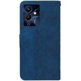 Voor Infinix Note 12 Pro 5G Geometrische Relif Flip Lederen Telefoon Case (Blauw)