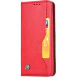 Voor iPhone 12 Max Knead Skin Texture Horizontale Flip Lederen Case met Photo Frame & Holder & Card Slots & Wallet(Red)